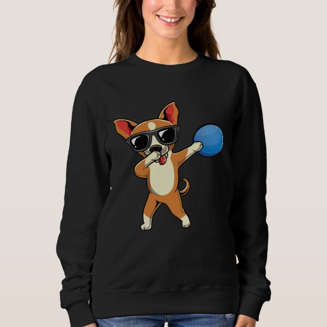 Sudadera Cute Dabbing Chihuahua Dog Dab Boys Frisbee Disc G (Anverso)