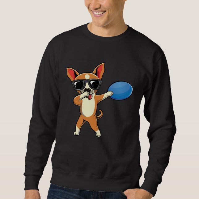 Sudadera Cute Dabbing Chihuahua Dog Dab Boys Frisbee Disc G (Anverso)