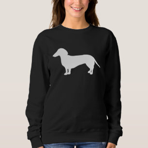 Sudadera Cute Dachshund Doxie Weiner Dog White Sillouette