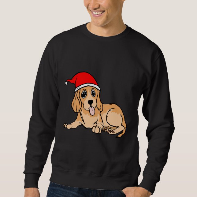 Sudadera Cute Dachshund En Navidades De Santa Hat (Anverso)