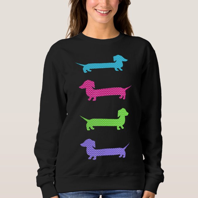 Sudadera Cute Dachshunds colorido (Anverso)