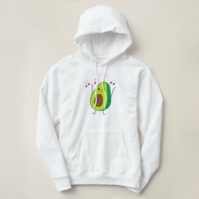 Sudadera Cute Dancing Aguacate Mujeres Hoodie Sweatshirt (Diseño del anverso)