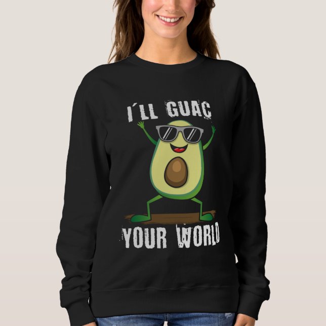 Sudadera Cute dancing avocado  guac your world  vegan (Anverso)