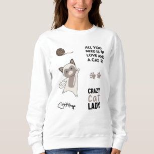 Sudadera Cute de gato Pegatina Set Sayings Paws