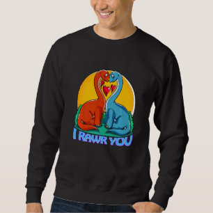 Sudadera Cute Dino Te Rawr Brachiosaurus Love Heart Vale