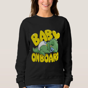 Sudadera Cute Dinosaur Baby On Board Calcomanía para Auto  