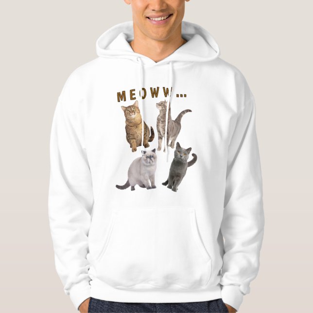 Sudadera Cute Diversión De Los Gatos Meow (Anverso)