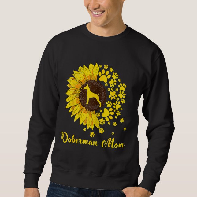 Sudadera Cute Doberman Mom Sunflower Dog Mom (Anverso)