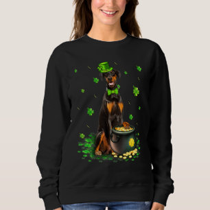 Sudadera Cute Doberman Perro Lover St Patricks Day Shamrock