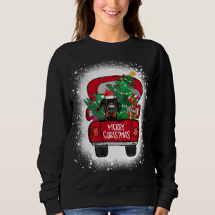 Sudadera Cute Doberman Pinscher Camión Rojo Feliz Navidad B