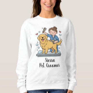 Sudadera Cute Dog Groomer Golden Retriever Business Print