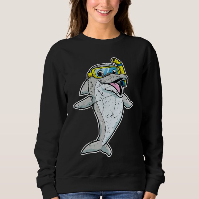 Sudadera Cute Dolphin Snorkel Whale Sea Animal Cool Men Wom (Anverso)