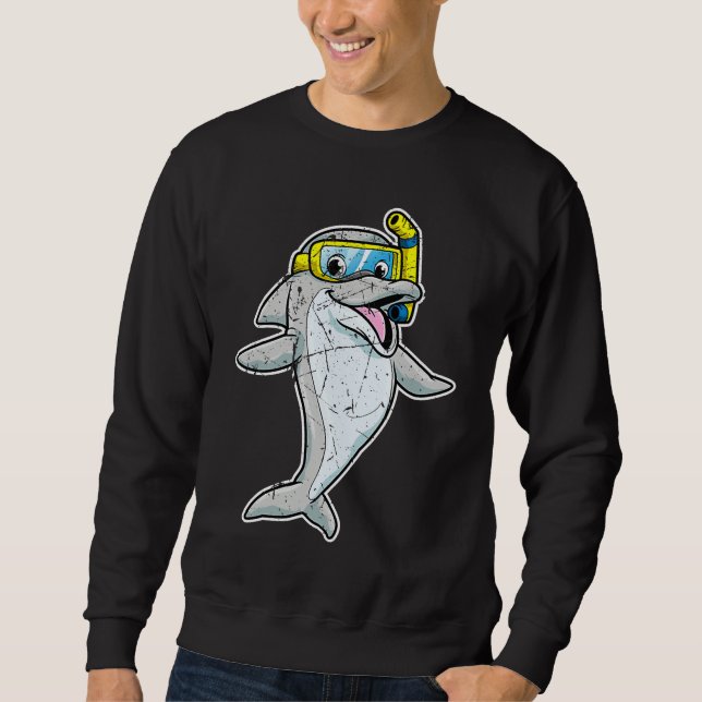 Sudadera Cute Dolphin Snorkel Whale Sea Animal Cool Men Wom (Anverso)