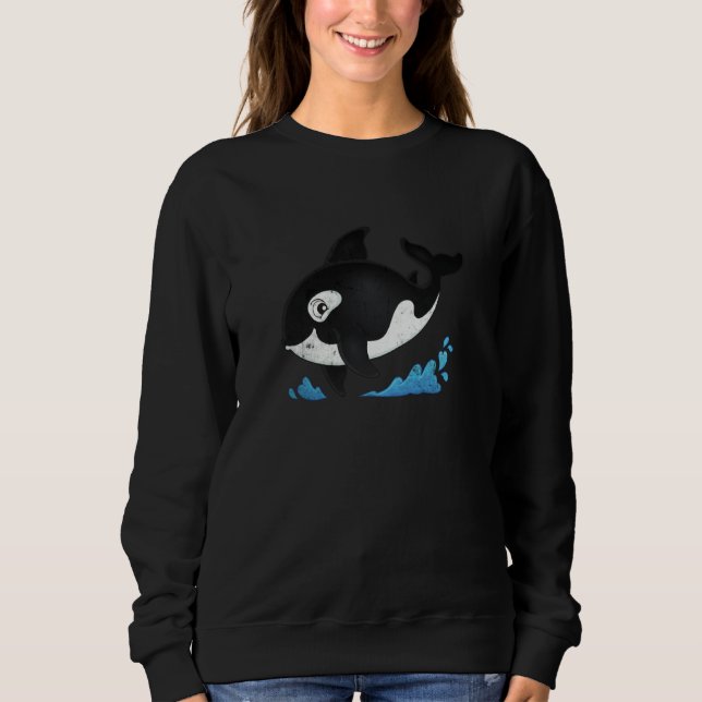 Sudadera Cute Dolphin Whales Ocean Orca Whale Orcas Boys Gi (Anverso)