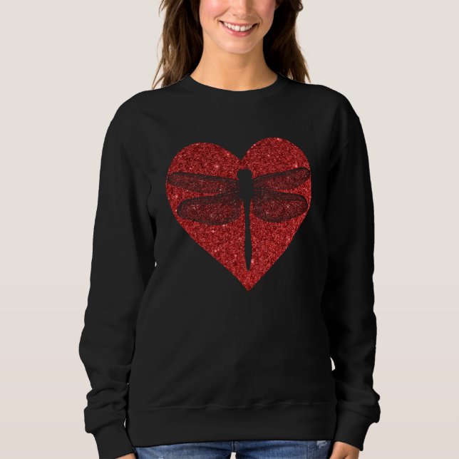 Sudadera Cute Dragonfly Heart Valentines Day Dragonfly (Anverso)