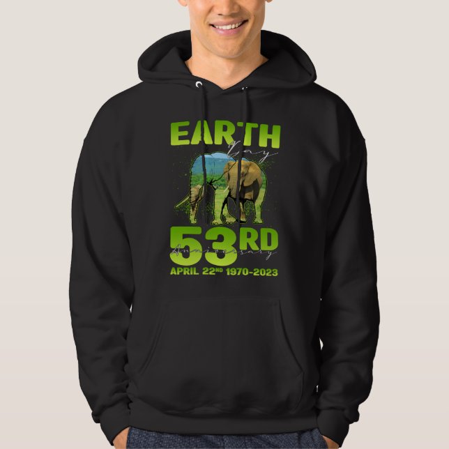 Sudadera Cute Earth Day 53rd Anniversary Silhouette Of Elep (Anverso)