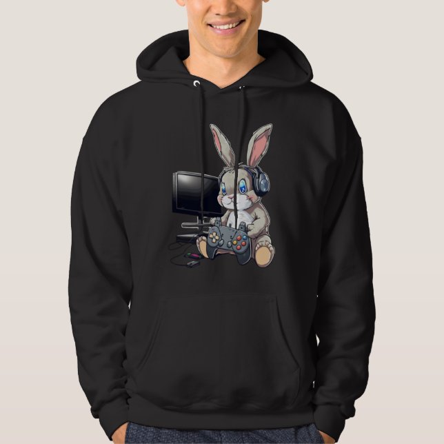 Sudadera Cute Easter Bunny Gamer For Boys and Girls Kids Ga (Anverso)