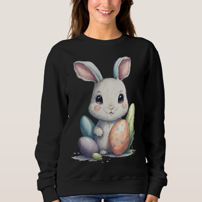 Sudadera Cute Easter Bunny Pun Easter Eggs (Anverso)