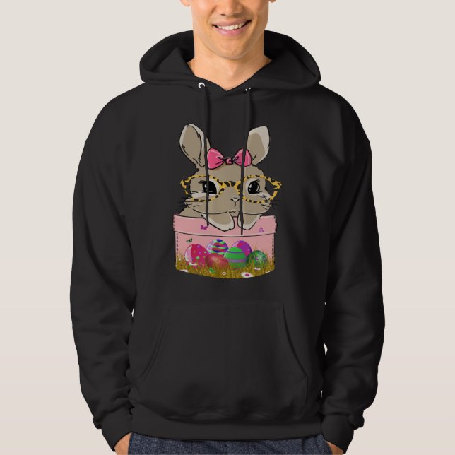 Sudadera Cute Easter Bunny With Cheetah Glasses For The Mom (Anverso)