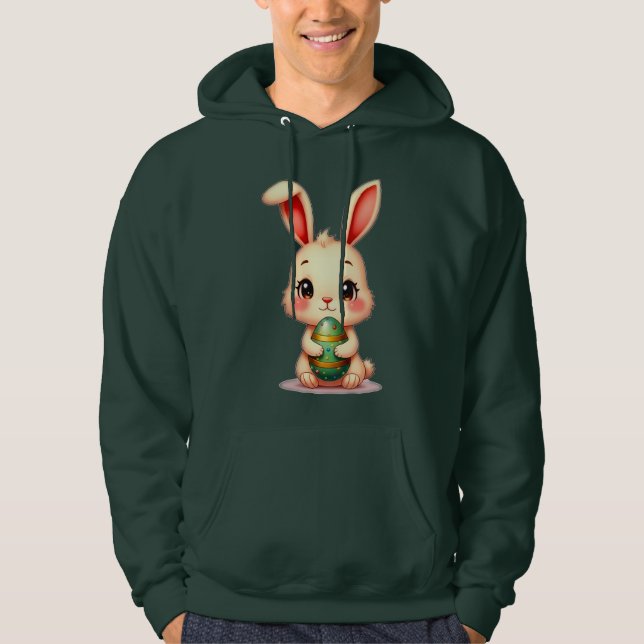 Sudadera Cute Easter Bunny with Chocolate Egg moletom (Anverso)