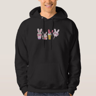 Sudadera Cute Easter Day Coffee Cup Icecream  Bunny Face Wo