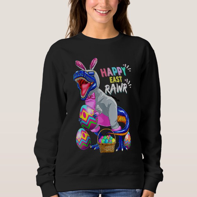 Sudadera Cute Eastrawr Saurus Dino Rex Easter Bunny Egg Cos (Anverso)