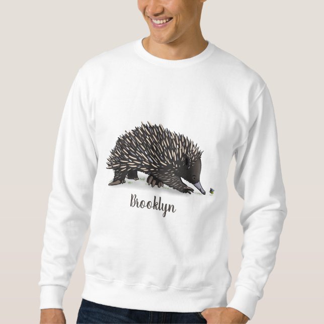 Sudadera Cute echidna con ilustracion de personalizado de a (Anverso)