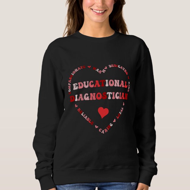 Sudadera Cute Educational Diagnostician Valentines Day Hear (Anverso)