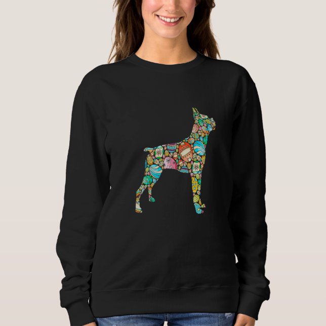 Sudadera Cute Eggs Boxer Dog Puppy Easter Day (Anverso)