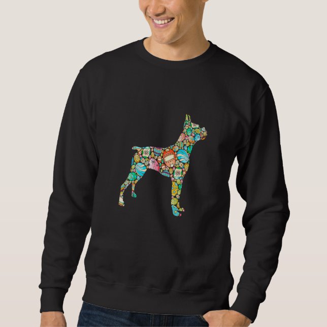 Sudadera Cute Eggs Boxer Dog Puppy Easter Day (Anverso)