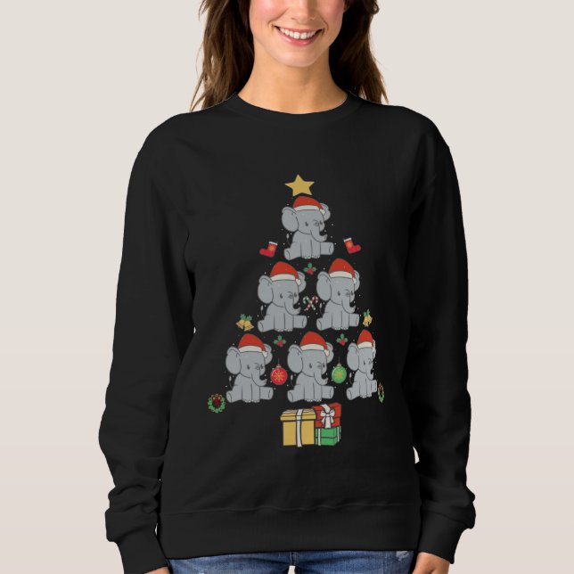Sudadera Cute Elephant Christmas Tree (Anverso)