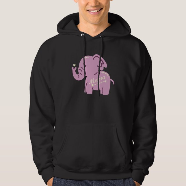 Sudadera Cute elephant heart clothing mum mother mum elepha (Anverso)