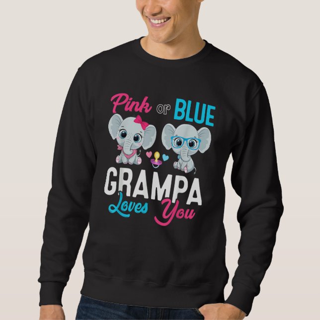 Sudadera Cute Elephant Keeper Of The Gender Grampa Loves Yo (Anverso)