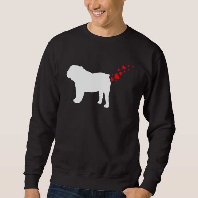 Sudadera Cute English Bulldog Owner Valentines Day Heart Do (Anverso)