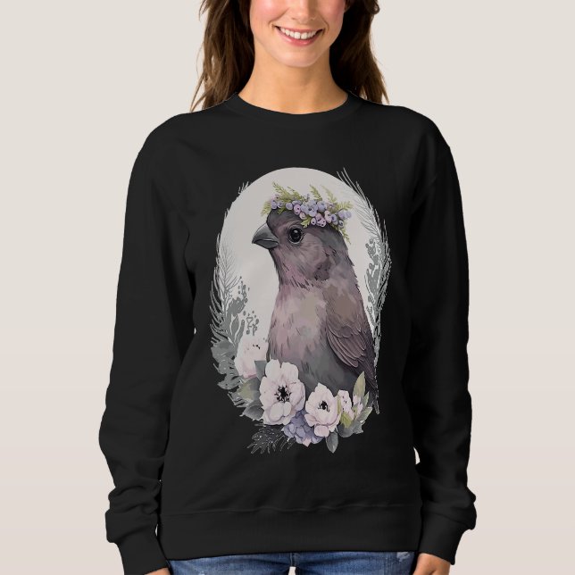 Sudadera Cute Finch Bird Flower Crown Pet Birds  1 (Anverso)