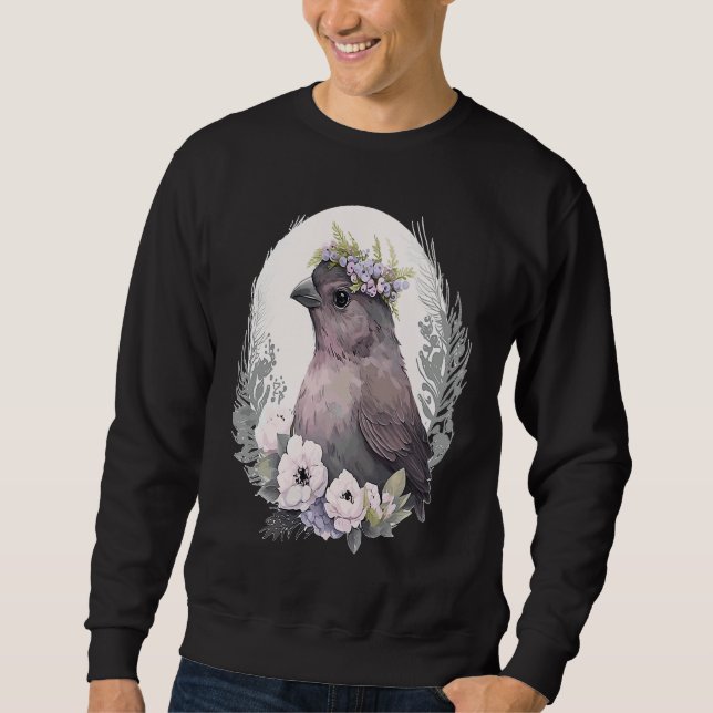 Sudadera Cute Finch Bird Flower Crown Pet Birds  1 (Anverso)