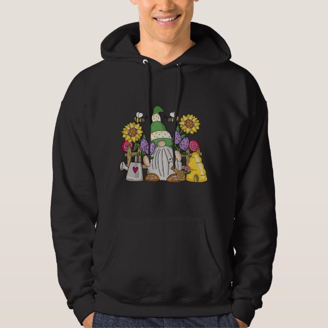 Sudadera Cute Flower Garden Gnome with Bees and Flowers Gif (Anverso)
