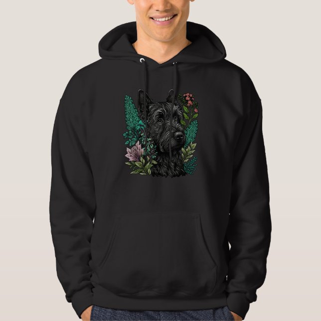Sudadera Cute Flower Scottie summer Floral Scottish Terrier (Anverso)