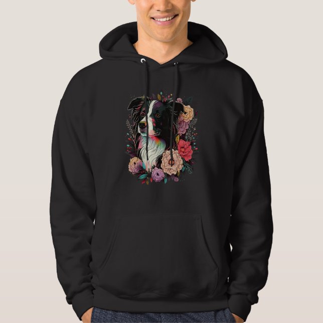 Sudadera Cute Flower summer Floral Border Collie 4 (Anverso)