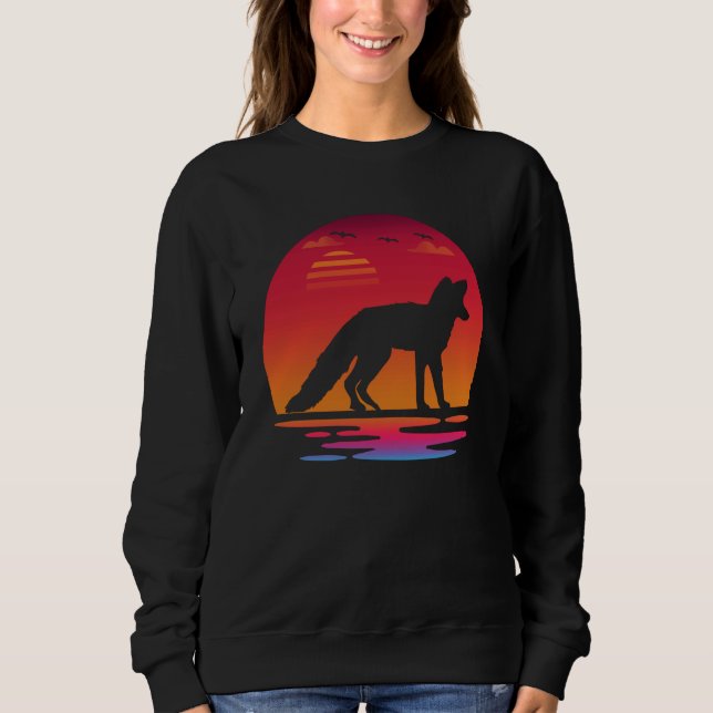 Sudadera cute fox animal sunset Silhouette fox (Anverso)