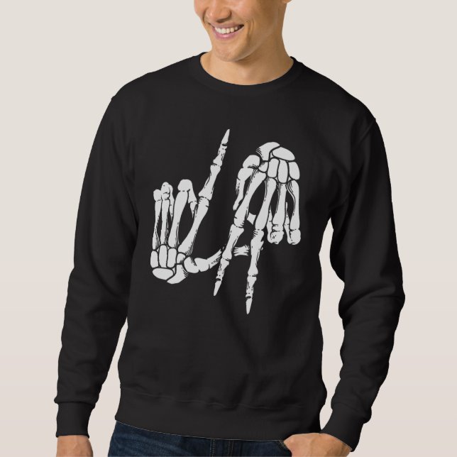 Sudadera Cute Freaky Los Angeles Rótulo Skeleton LA (Anverso)