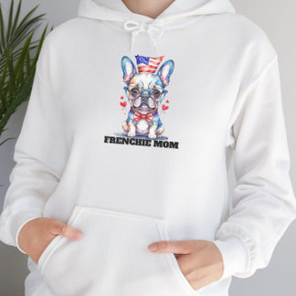 Sudadera Cute French Bulldog American Flag with Hearts