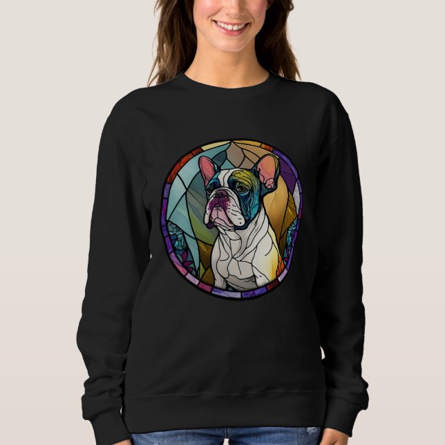 Sudadera Cute Frenchie Stained Glass Window French Bulldog (Anverso)