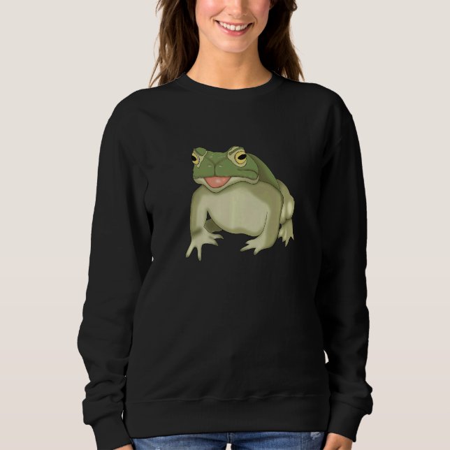 Sudadera Cute Frog Sitting Amphibian for Kids Green Frog (Anverso)