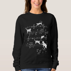 Sudadera Cute Gatos Jugando Con Hoja De Música Notas Kittie
