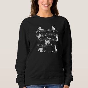Sudadera Cute gatos simulando notas musicales