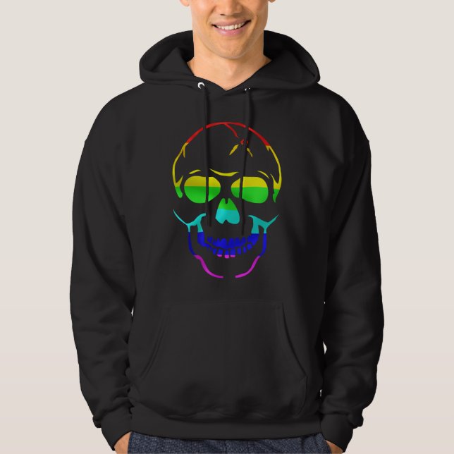 Sudadera Cute Gay Pride Rainbow Flag Sugar Skull (Anverso)