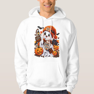 Sudadera Cute Ghost Amante del Café – Boo y B de Halloween 