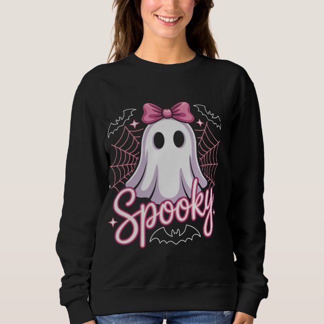 Sudadera Cute Ghost Halloween Women Aesthetic Pastel Kawaii (Anverso)