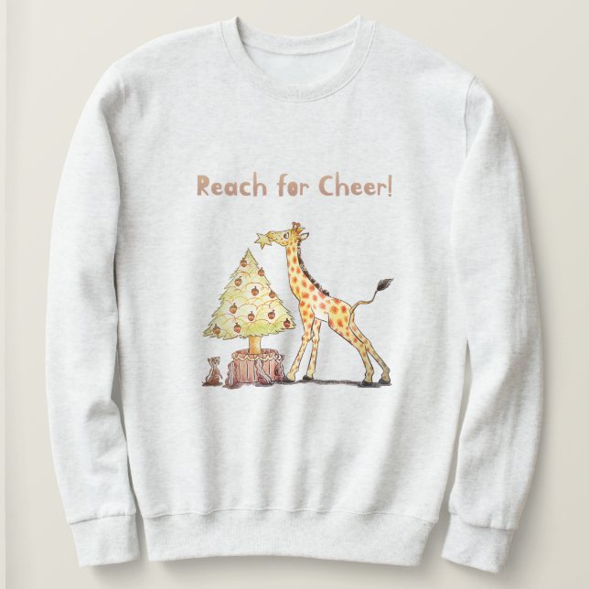 Sudadera  Cute Giraffe Christmas – Hand-Drawn Art (Anverso del diseño)